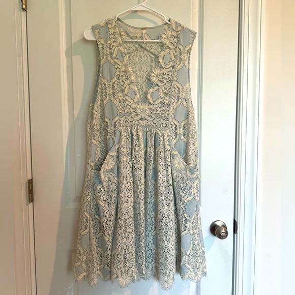 💙🦋Free People Floral Transparent Flow Dress - Picture 1 of 11